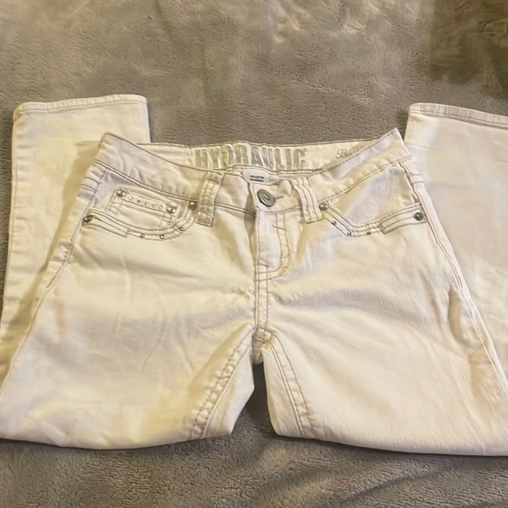 Cropped White HYDRAULIC JEANS Size 7/8 BAILEY